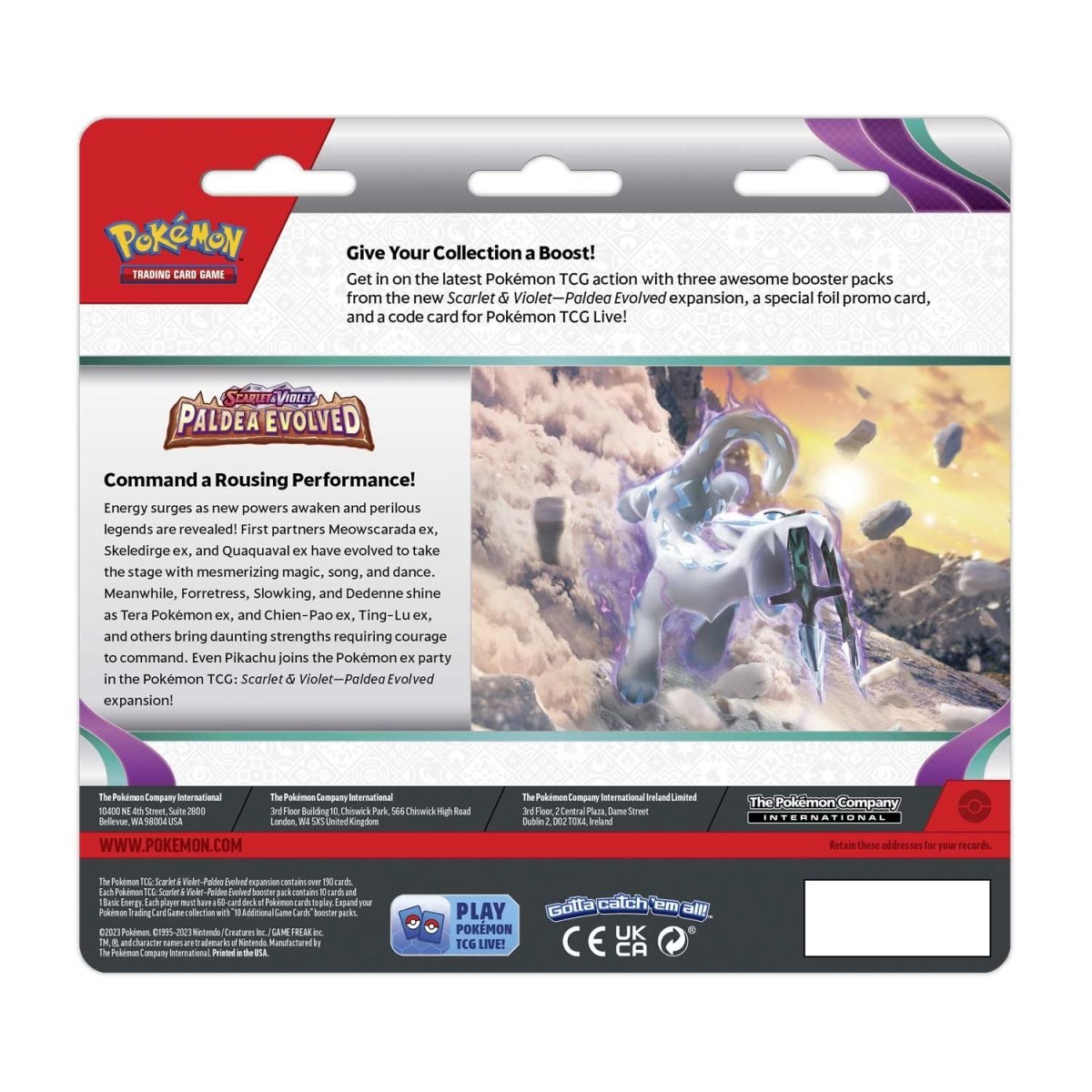 Pokémon TCG Paldea Evolved 3 Booster Packs Blister